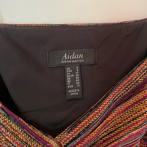 Aidan by Aidan Mattox metallic pleated dress - Picture 6 of 11